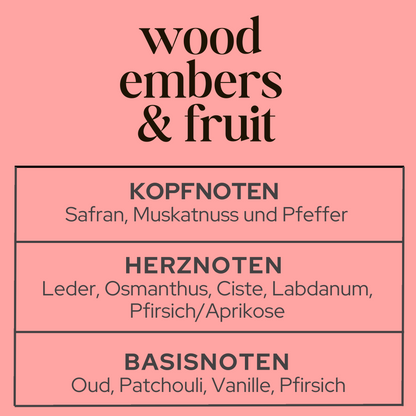 Le parfum fait fondre les braises de bois et les fruits 