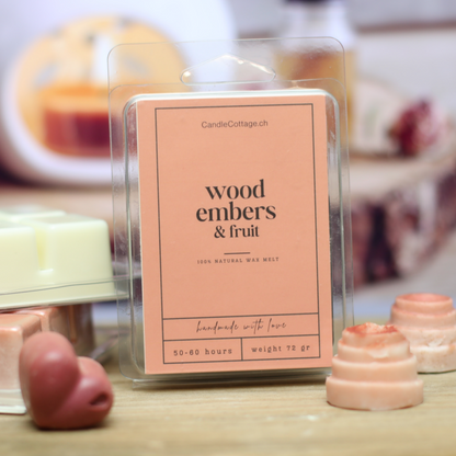 Le parfum fait fondre les braises de bois et les fruits 