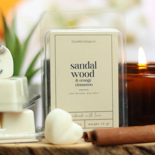 Sandalwood & Orange Cinnamon Duft-Melts with soy wax and warm scent notes