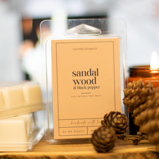 Le parfum fond le bois de santal et le poivre noir 
